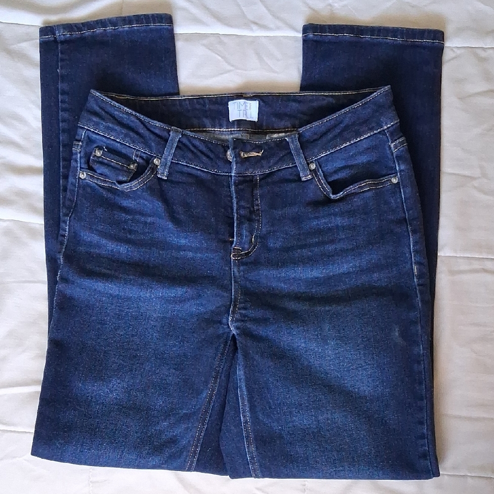 Time and Tru Straight Leg Jeans in Dark Blue Denim